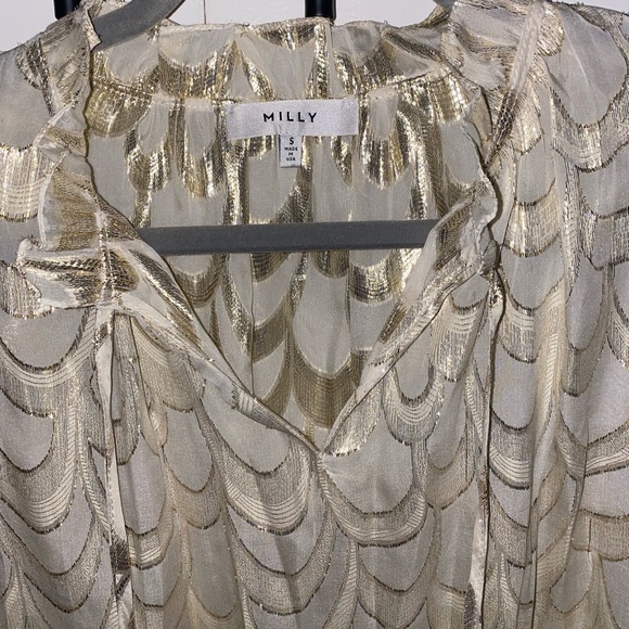 Milly Gold Pattern with cream Blouse - Picture 2 of 2